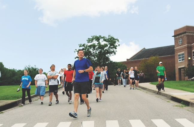 Berea College President Lyle Roelofs encourages the campus community to jog or walk with him before classes two days a week. Along with getting to know students, running helps Roelofs make big decisions about leading his institution.