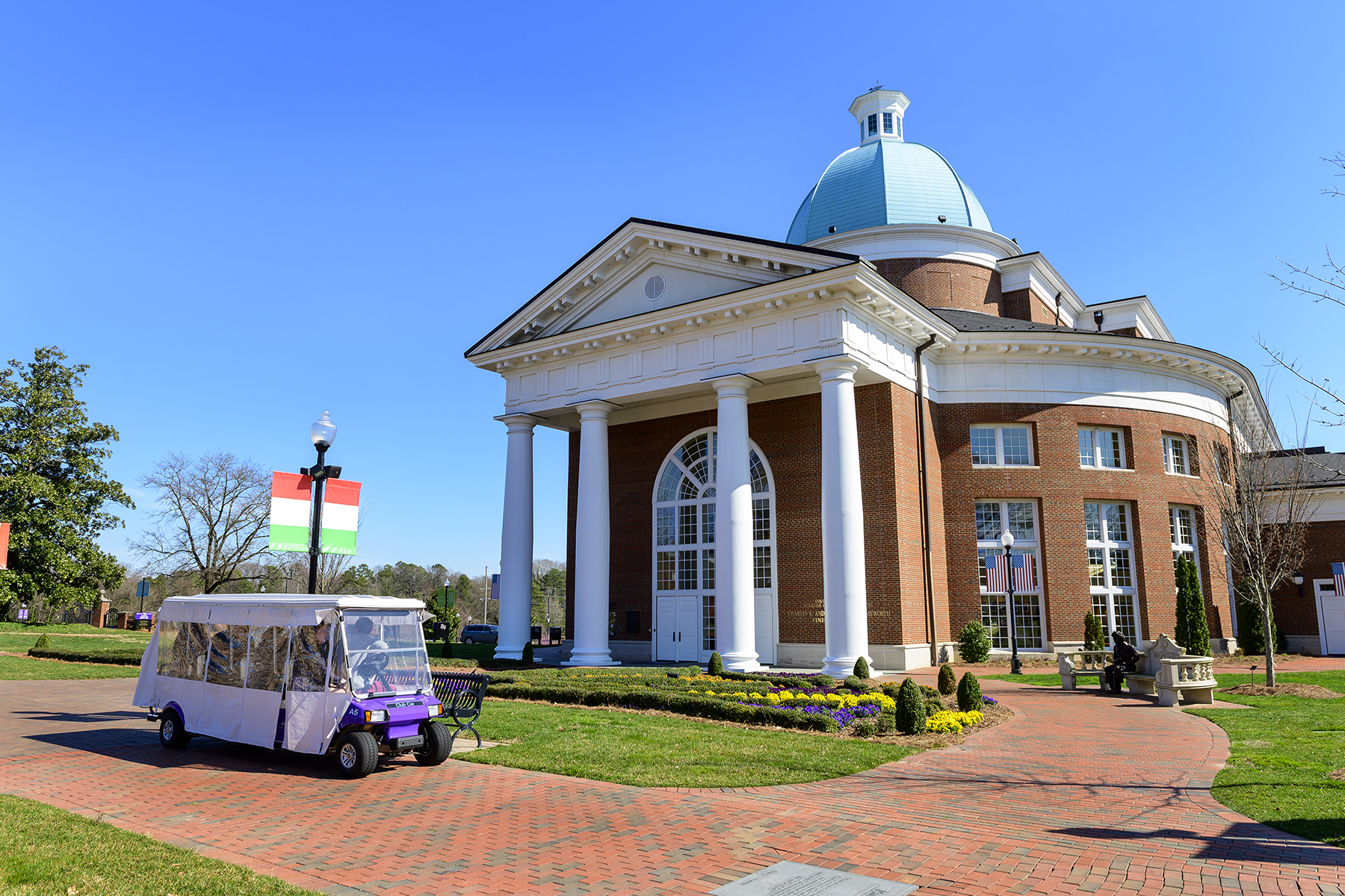 At High Point University, the visitor experience is personalized to a student’s interest in specific majors. By providing the campus tour on a golf cart as opposed to large walking groups, visitors can speak directly with a university ambassador and have their questions answered.