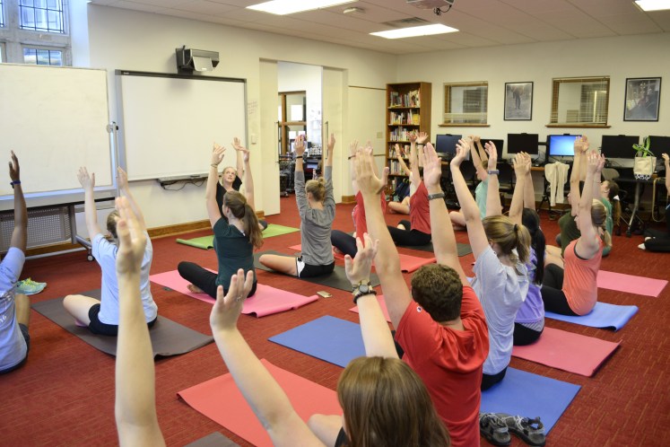 At Rhodes College, lab activities include a weekly yoga class taught in German.