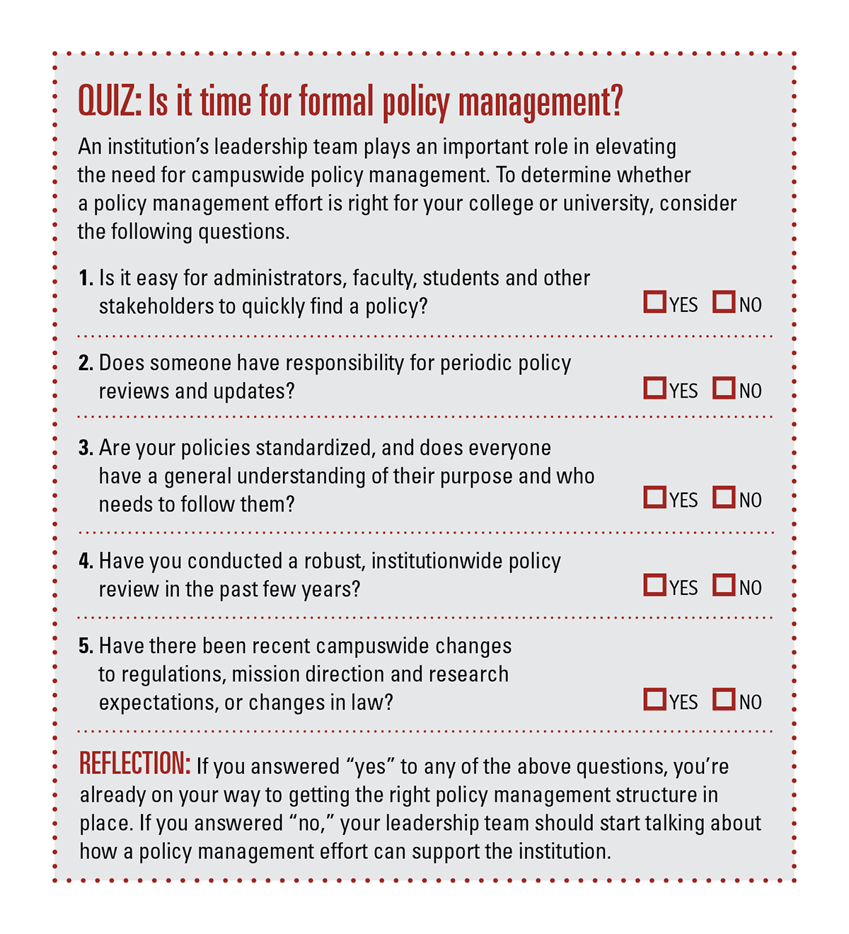 Policy management quiz: Click to enlarge