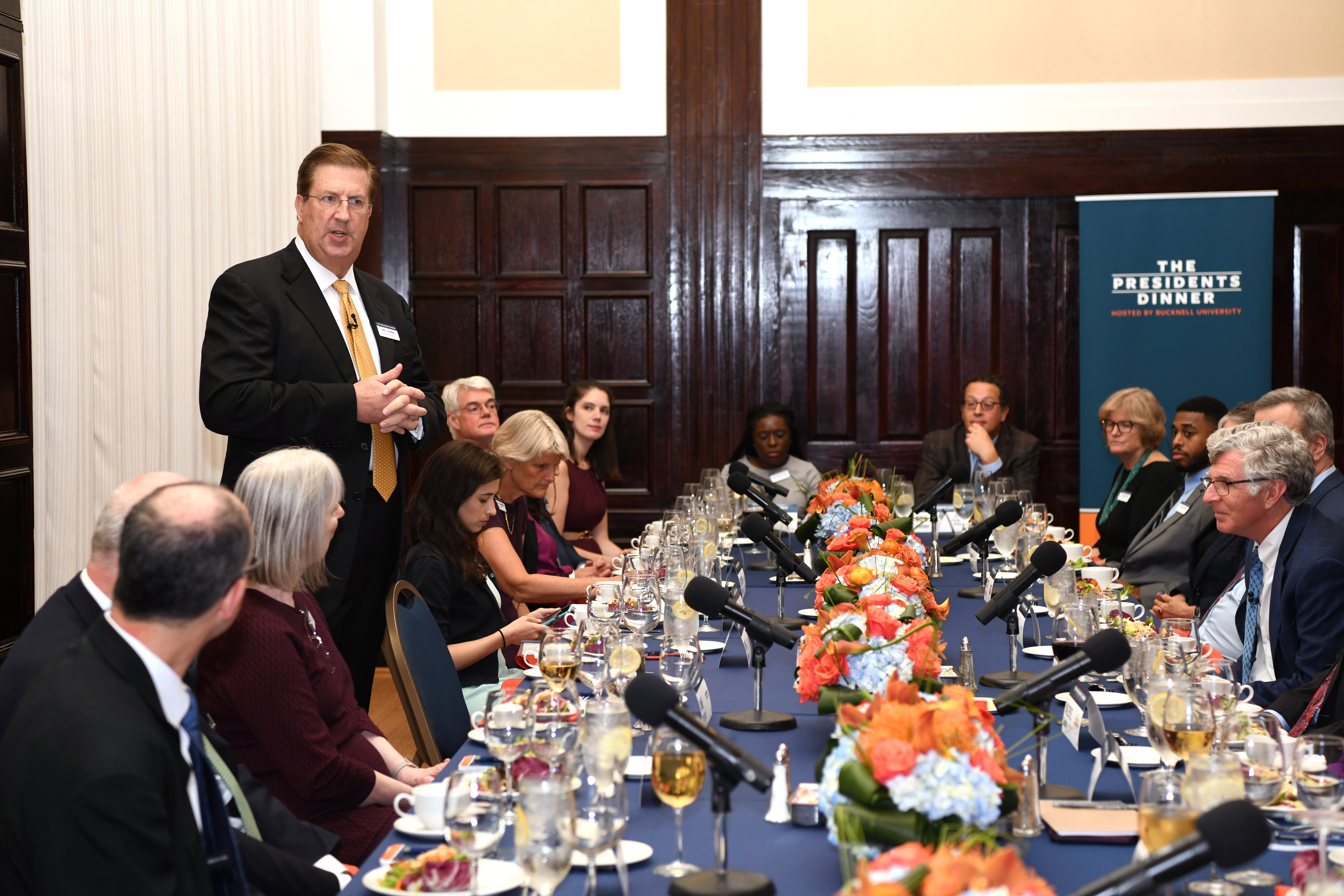John Bravman, president of Bucknell University since 2010, led the discussion with his peers. Photo by Emily Paine