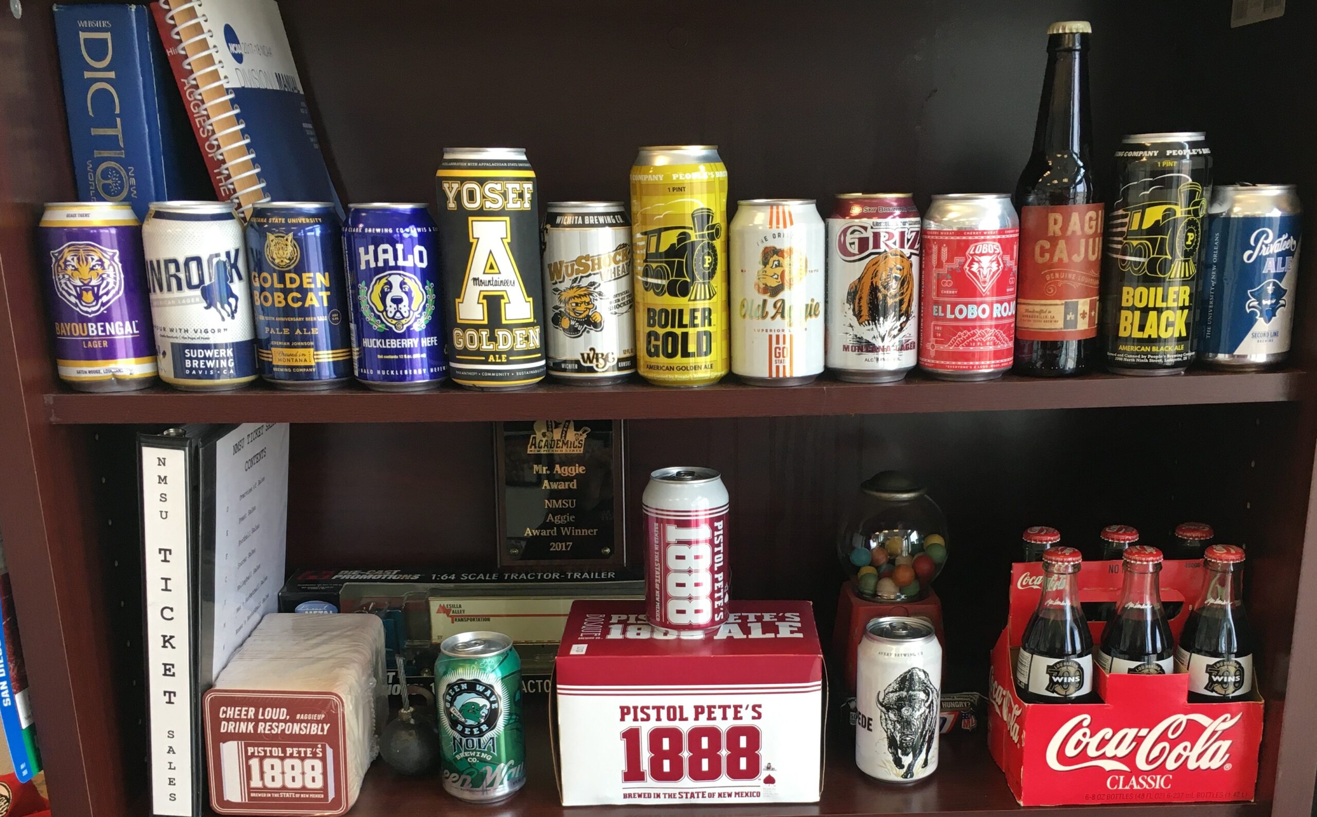A nearly complete collection of the beers now being licensed by colleges and universities. (Photo: Mario Moccia)