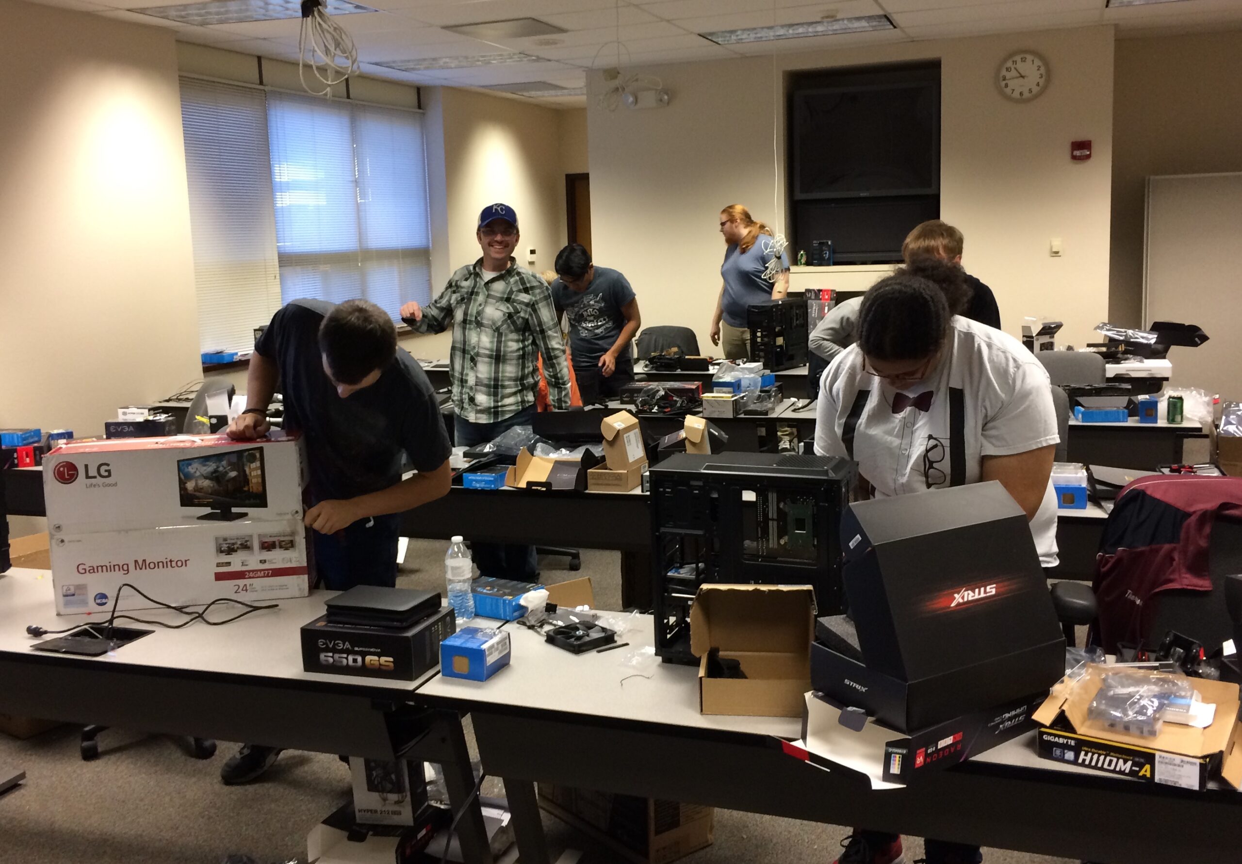 Esports competitors at Morningside College in Iowa helped assemble their gaming computers. 