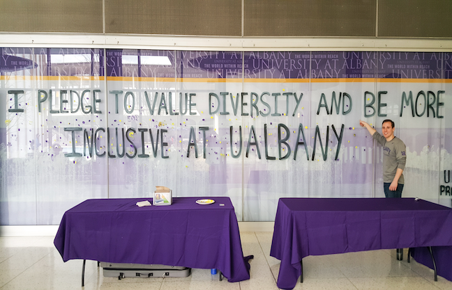 Because equity and inclusion work is ongoing at the University at Albany, the chief diversity officer's team hold forums where members of the campus community can discuss times when they feel most and least included.