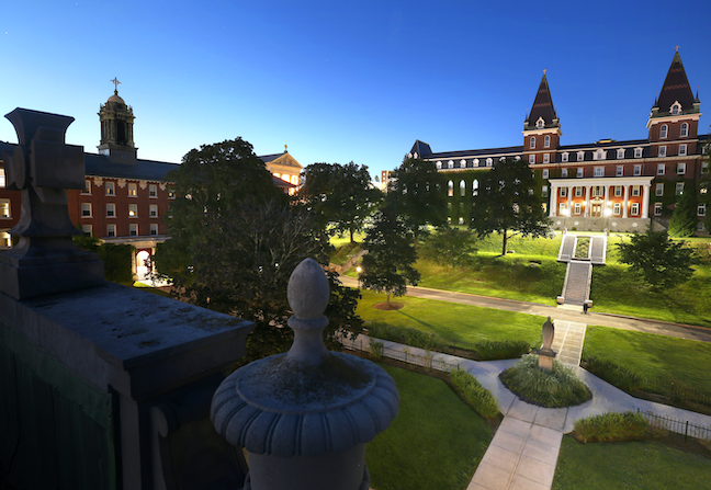 Students whose course of study or academic success require access to campus can return in-person to College of the Holy Cross for the fully online fall semester. (Photo: College of the Holy Cross)