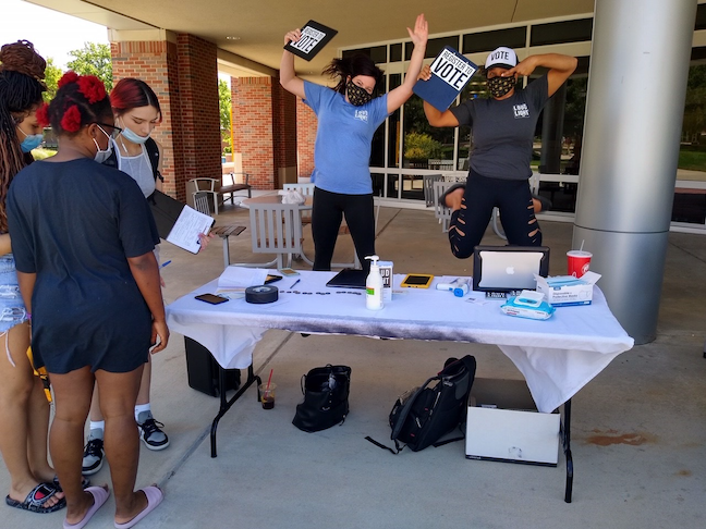 Wichita State University's Shockers Vote! initiative features virtual round-tables and voter-registration drives to blend civic learning and political engagement among students.