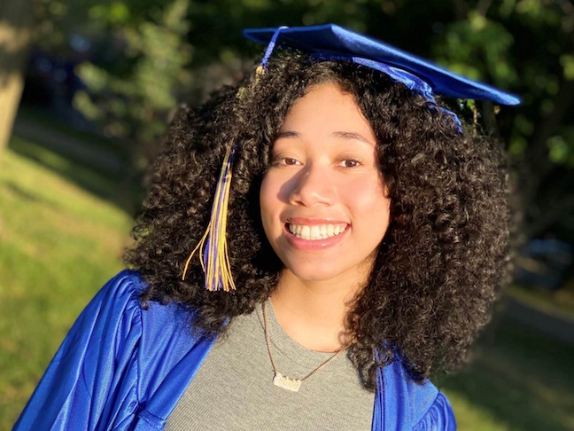 Ashley Espinosa says she has experienced "fear of missing out," while COVID has forced her to take all her USC classes online from home in Brooklyn this semester.