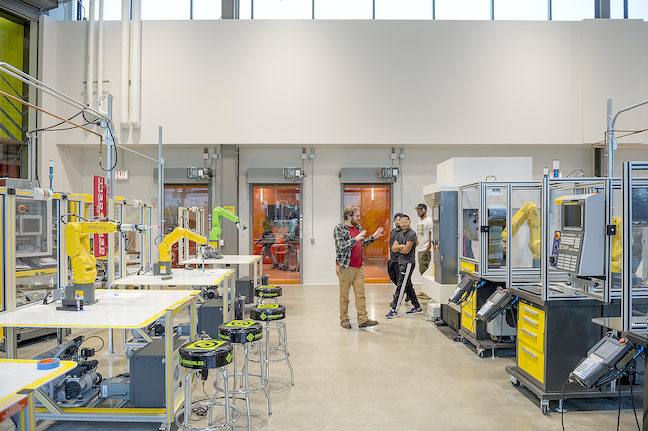 The Daley College Manufacturing, Technology and Engineering Center at City Colleges of Chicago functions as a hands-on maker, exploration and learning space for students studying engineering and advanced manufacturing fields